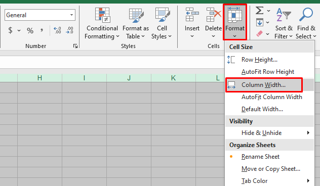 How to Unhide all Columns by Setting Column width in Excel