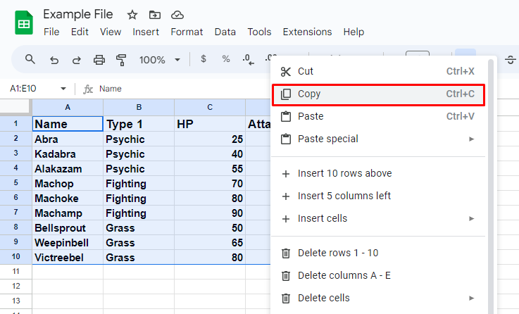 how to insert an excel spreadsheet into google docs