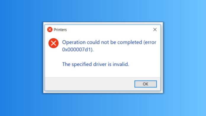 Printer Driver Error 0x000007d1