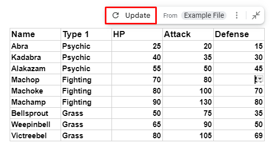 how to insert an excel table into google docs