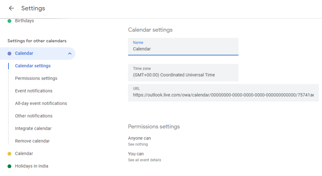 how to share your outlook calander