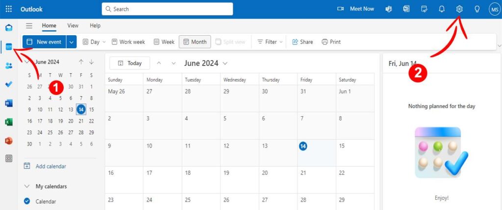 how to share an outlook calander