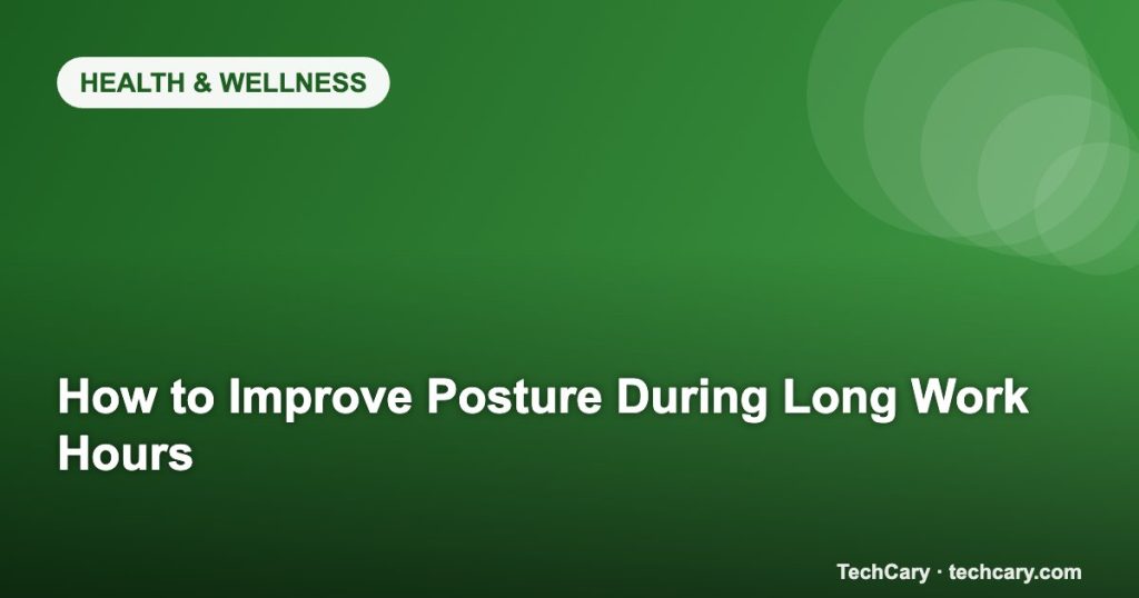How to Improve Posture During Long Work Hours