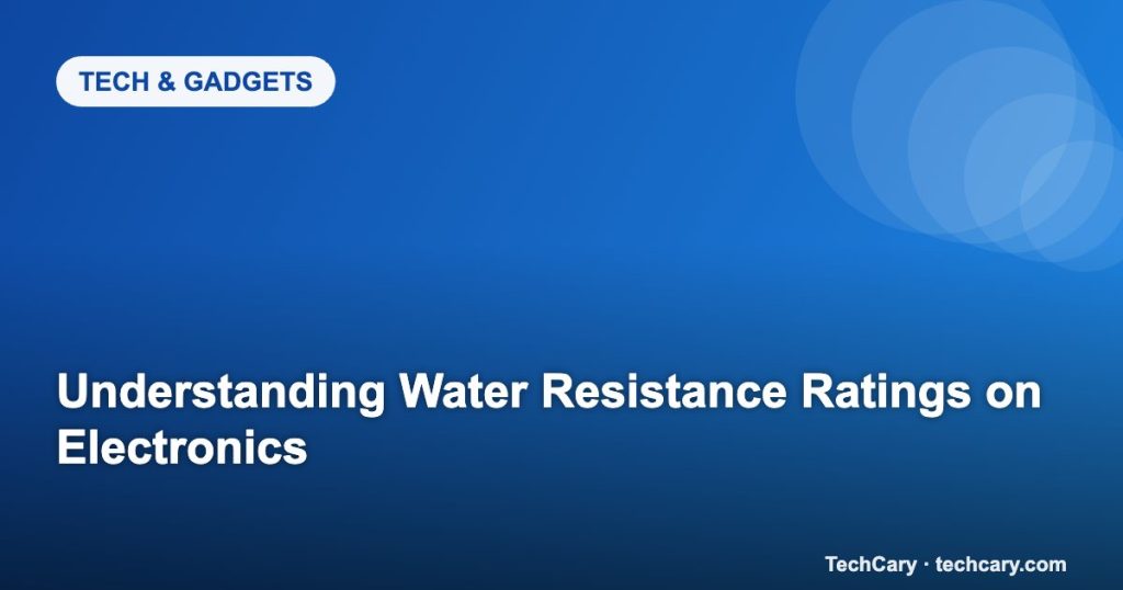 Understanding Water Resistance Ratings on Electronics