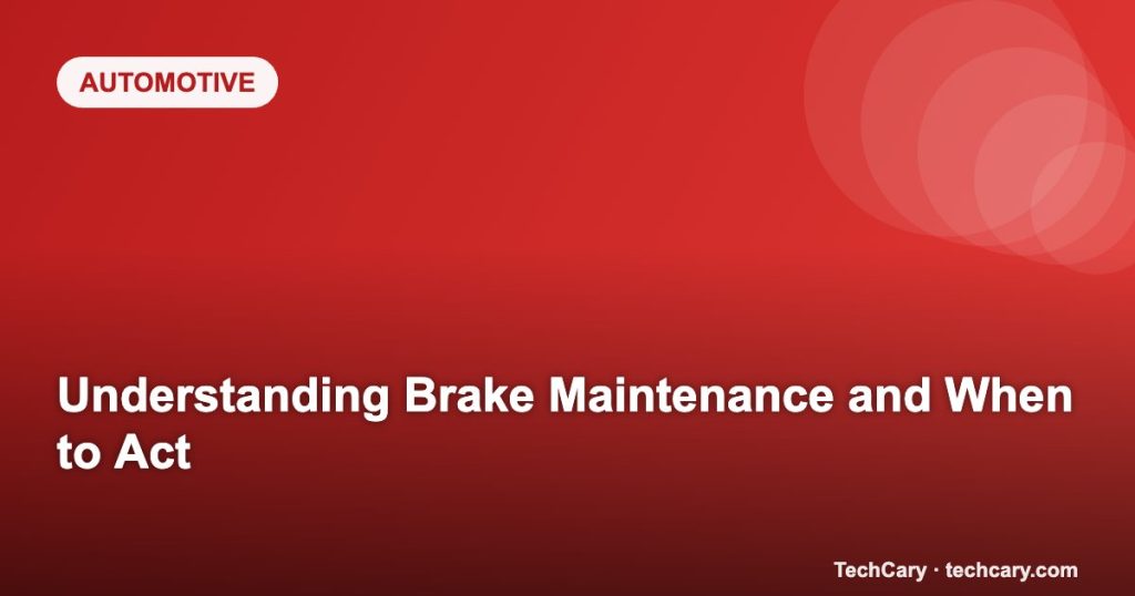 Understanding Brake Maintenance and When to Act
